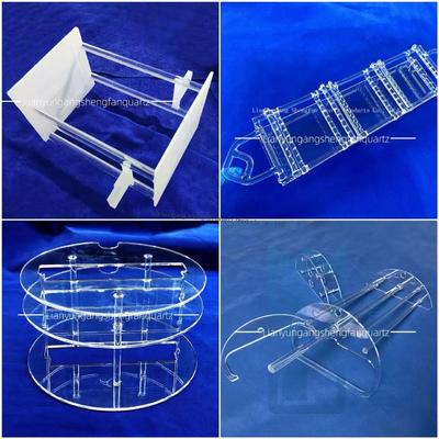 品質  High Purity SIO2>99.99% Quartz Glass Boat with Good Electrical Insulation and High Transmittance >92% for Semiconductor Applications 工場
