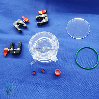 ラボ用カスタム製造クリアクォーツガラス反応器