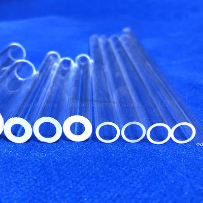 高純度SiO2 99.99% 産業用用クォーツガラスチューブ 焼却点1180°C 張力点1100°C