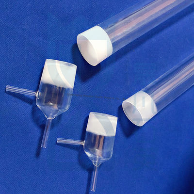 カスタムフューズドシリカ石英ガラスフラスコ、29/32 24/29 ジョイント付き