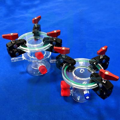 科学実験室用ガラス用品のためのカスタマイズされた耐腐食性高透明性双層クォーツ反応器