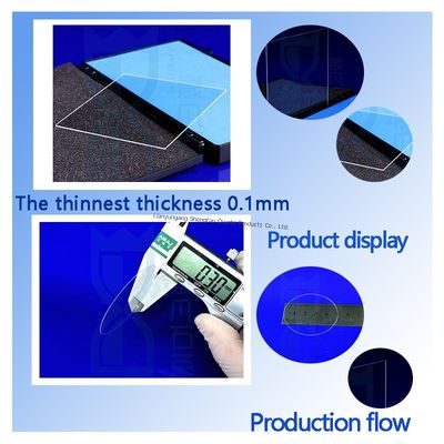 高透明度 99.99% 純度 1100°C 作業温度のクォーツガラスプレート