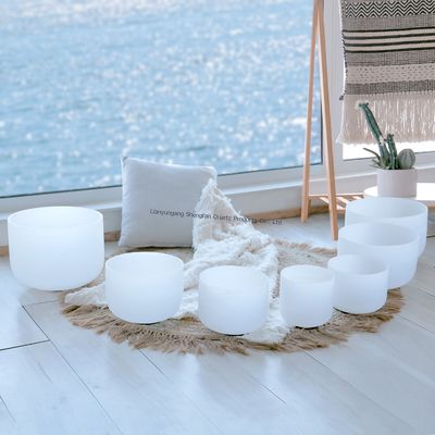 7チャクラバランスクォーツ製シンギングボウル、12音階、高温耐性、瞑想用