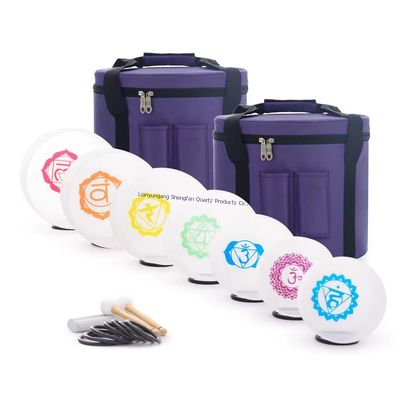 純粋な水晶シンギングボウルセット、グラウンディング効果と瞑想のためのハーモニックレゾナンス