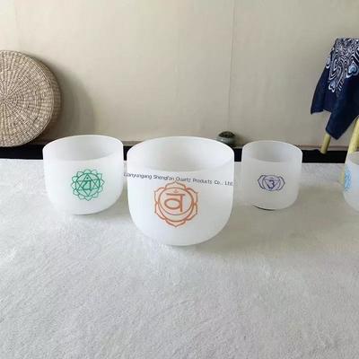 8-20インチ 99.99% クォーツ結晶の歌い碗 透明な真珠白色でセット 音癒しと瞑想