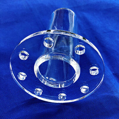 High Purity 99.99% Corrosion resistant fused quartz glass tube and quartz flange tube