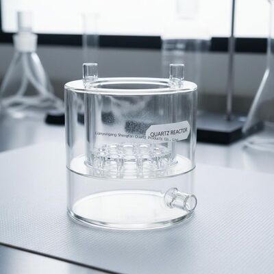科学実験室用ガラス用品のためのカスタマイズされた耐腐食性高透明性双層クォーツ反応器