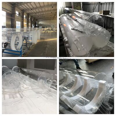 紫外線保護 高純度SiO2>99.99% 透明クォーツガラスチューブ