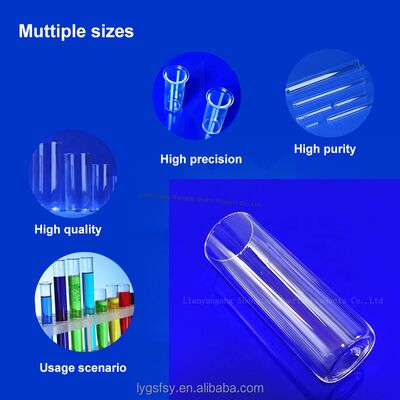 High Temperature Resistant Corrosion Resistant Quartz Glass Test Tube with 99.99% SiO2 Purity for Laboratory Use